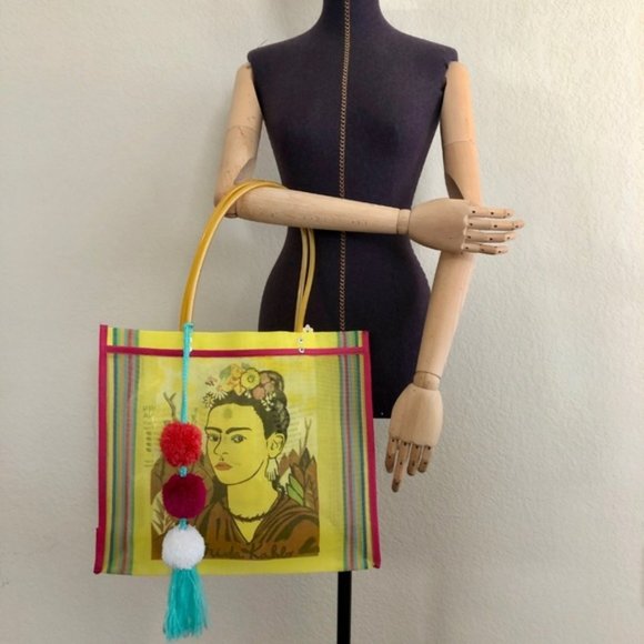 Costume Baldor Handbags - Frida Kahlo Market Tote Bag Made in Mexico w Tasse